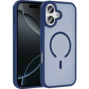 iPhone 17 Kılıf M-Safe Şarj Özellikli Mat Arka Yüzey Kflg Sio Kapak - Lacivert