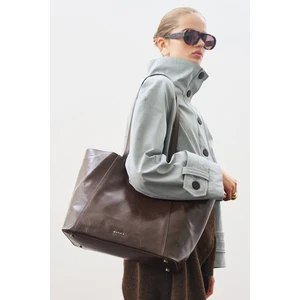 Square Tote Çanta Kahverengi