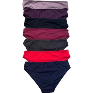 Bordo Kadın Külot 7 Li Paket Likralı