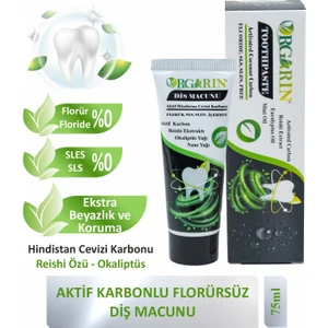 Aktif Karbonlu Beyazlatıcı Diş Macunu SLS İçermez 75 ml Nane ve Okaliptüs Aromalı