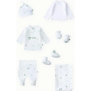 7'li Bebek Hastane Çıkış Seti Hello World Yeşil