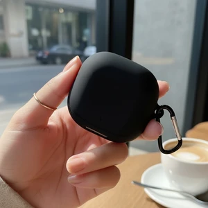 Caseonn Anker Soundcore Liberty 4 Pro Kılıf Askı Aparatlı Mat Silikon Siyah