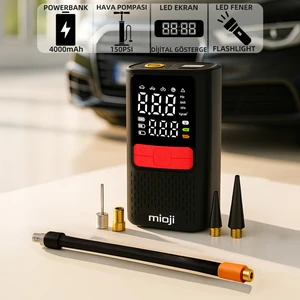Mio 11C 4000mAh Taşınabilir Hava Pompası + Powerbank - Taşıma Çantası Hediye