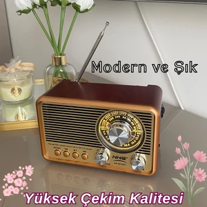 Gold Retro & Vintage Nostaljik Radyo Bluetootlu Fenerli Mini Kibar Fm Radyo Şık Ve Tarz Bir Arada - Videolu Ürün