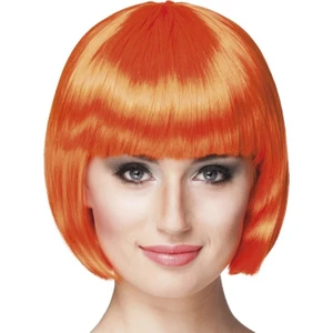 Turuncu Renk Parti Peruğu Küt Saç