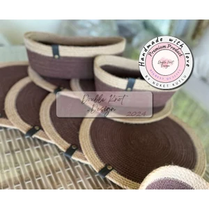 Double Knot Design 8 Prç Supla Amerikan Servis Seti Tress Jüt Hediye