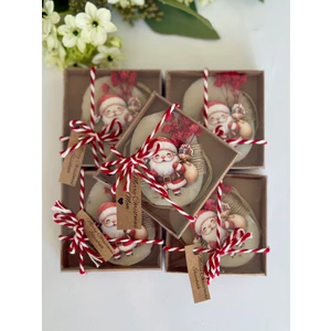 10’lu Noel Baba Figürlü Yılbaşı Hediyeliği | Soft Tonlarda El Yapımı Mis Kokulu Sabun Seti