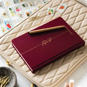 2026 A5 Keten Haftalık Ajanda – 12 Aylık Bordo