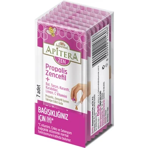 Apitera ZEN Doğal Bal, C Vitamini, Çinko, Selenyum, Zencefil, Tarçın, Karanfil, Karabiber, Limon ve Propolis İçeren Takviye Edici 7’li Saşe