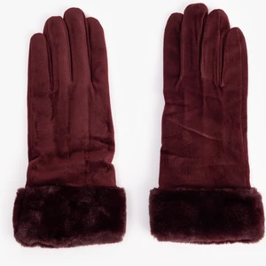 Suni Kürk Detaylı Süet Görünümlü Eldiven