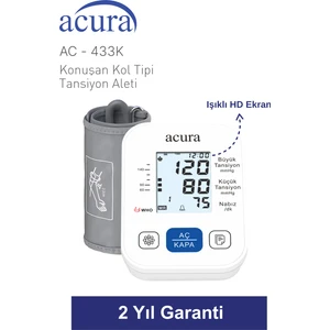 AC-433 K Geniş Ekranlı Türkçe Konuşan Tansiyon Aleti