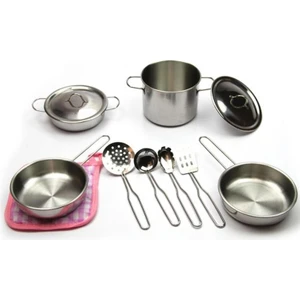 Vardem Paslanmaz Çelik 11 Parça Oyuncak Tencere Tava Seti Evcilik Mutfak 3+ Yaş Kız Çocuk