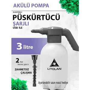 3 Lt. Şarjlı Püskürtücü, Zirai Ilaçlama, Sulama Elektrik Pompası