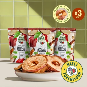 Kurutulmuş Tarçınlı Elma - Soft Dried - Atıştırmalık Kuru Meyve 3 x 50 gr