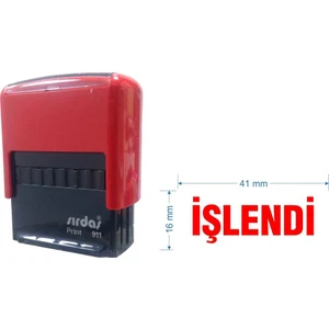 911 Kaşe Kırmızı makine Kırmızı Keçe  "İŞLENDİ" yazısı ile beraber