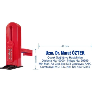 80 Cep Tipi İsim Makam Ve Ünvan Kaşesi Baskı Rengi Mavi