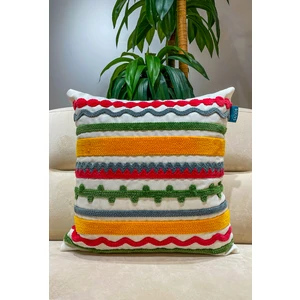 Renkli Şerit Desenli Punch Kırlent Nk 2360 Modern Yastık Kılıfı