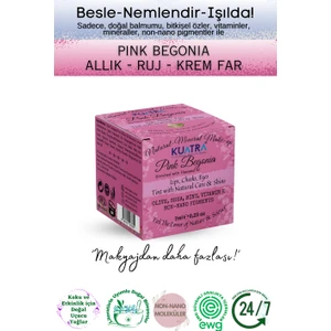 Pink Begonia Nemlendirici - Antioksidan Işıltı Veren Balm (Doğal Içerikli Ruj- Allık)