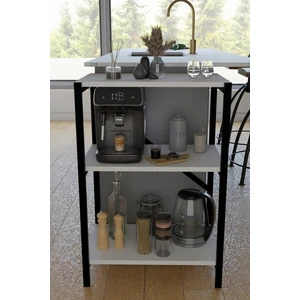 Mutfak Rafı Malzeme Dolabı 3 Katlı Mikrodalga Fırın Çok Amaçlı Dolap Kitaplık Çiçeklik Koltuk Yanı