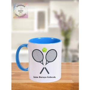 Asay Baskı Tenis Temalı Kişiye Özel Kupa Bardak