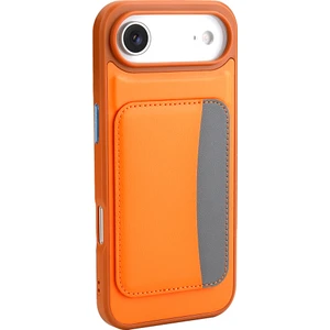 iPhone 17 Air Kılıf Kartlıklı Zore X-Kart Silikon Kapak - Turuncu