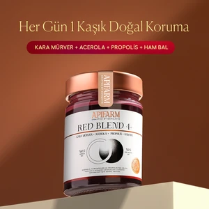 Apifarm Red Blend 4+ | Kara Mürver + Acerola + Propolis + Ham Bal Karışımı 415G