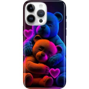 iPhone 16 Pro Kılıf Şeffaf Üzeri Resimli Silikon Bear Love