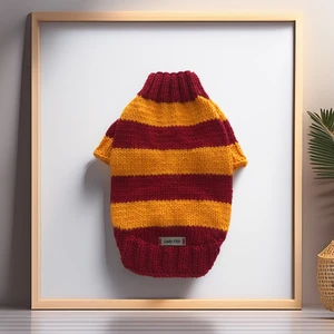 Lady Fify Kedi ve Köpek Için Sarı Kırmızı Çizgili Galatasaray Taraftar Kazak