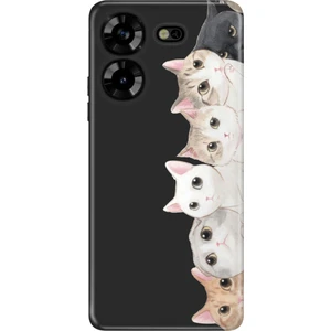 Tecno Pova 5 Uyumlu Kılıf Silikon Desenli Resimli Kapak Pisi Pisi Kedi