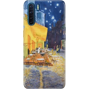 Oppo A91 Uyumlu Kılıf Silikon Desenli Resimli Kapak Night Cafe