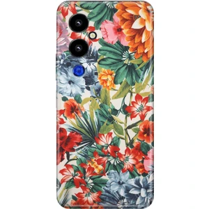 Tecno Pova 4 Pro Kılıf Silikon Desenli Resimli Uv Kapak Sanatsal Çiçek