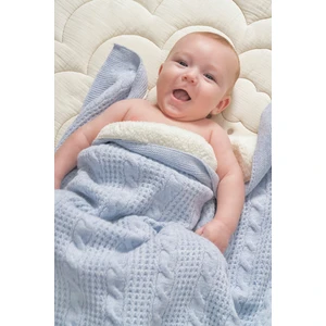 Tüm Içi Kalın Wellsoft Döşemeli Kışlık Triko Örgü (Özel Ambalajlı) Bebek Battaniyesi
