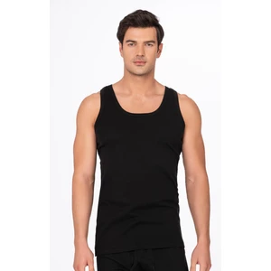 Erkek Pamuklu Ribana Kalın Askılı Atlet | Siyah K0113