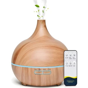 500ML Kumandalı Ahşap Desenli Aroma Difüzör – 7 Renk Led, Rgb Işıklı Hava Nemlendirici