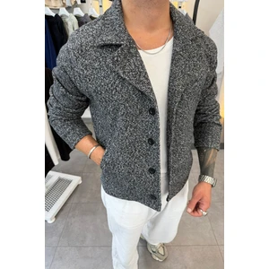 Mass Plus Slimfit Yakalı Düğme Kapamalı Astarsız Yan Cep Kaşe Ceket