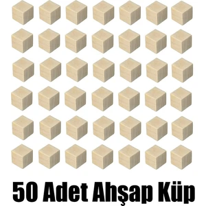 Yaho Oyuncağın Doğal Hali Ahşap 2x 2 Küp Bir Set Içersinde 50 Adet
