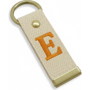 Çelik Tokalı - Öğrenciye Özel Askı Etiketi - Ekru - Dayanıklı Kumaş Üzerine Harf - Sembol Nakışlı