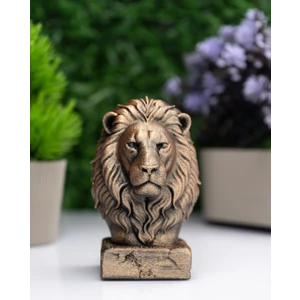 Aslan Büst Heykel – El Yapımı Dekoratif Figür 12CM – Masa Üstü Biblo