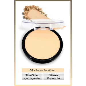 Tekli Oval Yüksek Kapatıcılı Pudra Fondöten No:2