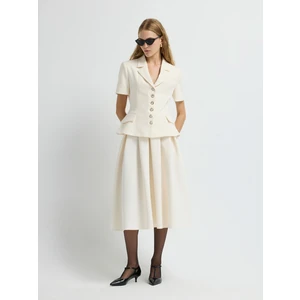 Adl Pileli Midi Etek Vanilya 12742610008