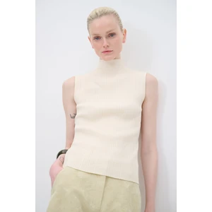 Adl Balıkçı Yaka Kolsuz Triko Kazak Vanilya 13942855001