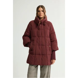 Love My Body Ribana Detaylı Şişme Mont Bordo 152L9395000