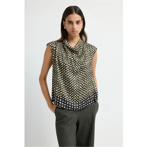 Adl Degaje Yaka Bluz Siyah 11544281006