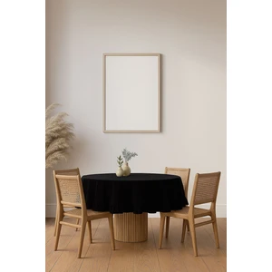 Buldan Pamuklu Keten Yuvarlak Fırfırlı Masa Örtüsü