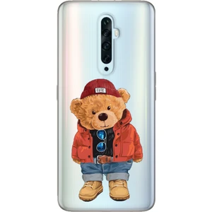 Oppo Reno 2z Uyumlu Kılıf Silikon Desenli Resimli Kapak Teddy Bear