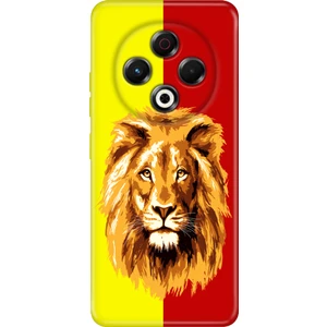 Tecno Spark 30 Kl6 Kılıf Byy-78 Kamera Koruma Silikon Soyulmayan Sarı Kırmızı Parçalı Aslan