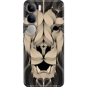 Vivo V40 Lite Kılıf V40 Lite Desenli Tpu Silikon Baskılı Altın Aslan Mandala