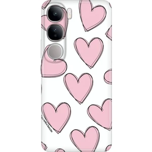 Vivo V40 Lite Kılıf V40 Lite Desenli Tpu Silikon Baskılı Pembe Çizgili Kalpler