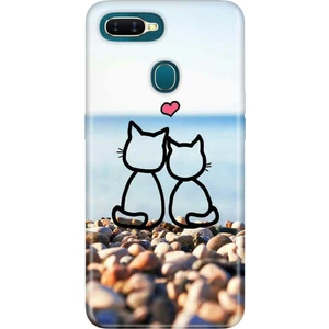 Oppo Ax7 A12 A5S Uyumlu Kılıf Silikon Desenli Resimli Kapak Kedilerin Aşkı