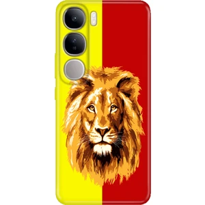 Vivo V40 Lite Kılıf V40 Lite Desenli Tpu Silikon Baskılı Sarı Kırmızı Parçalı Aslan